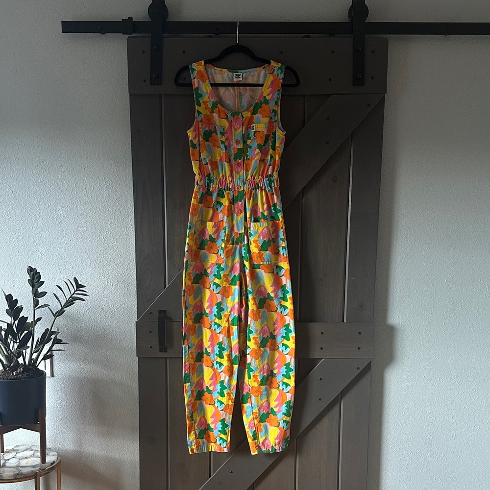 Lucy & Yak Vibrant Multicolor Floral Jumpsuit - EUC